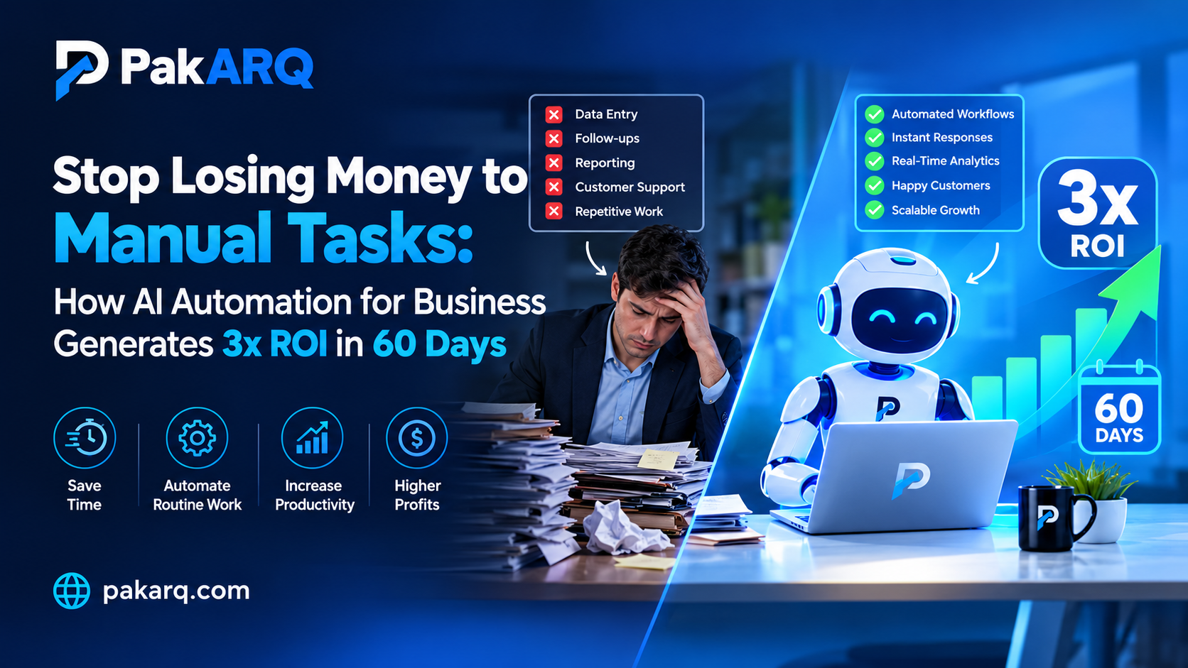 Stop Losing Money to Manual Tasks: How AI Automation for Business Generates 3x ROI in 60 Days